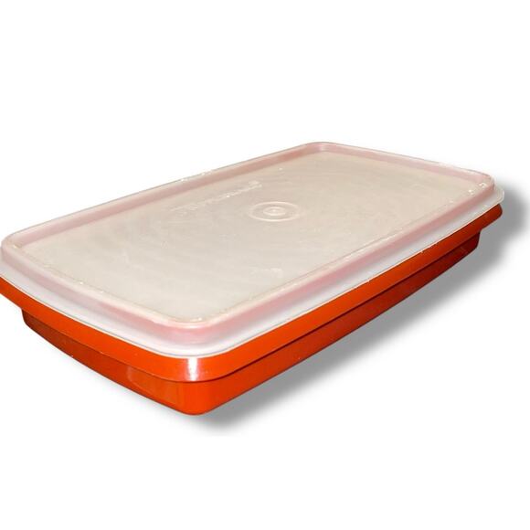 Vintage Tupperware Deli Meat Cheese Keeper Cold Cuts Lid 816 817 Paprika Red - Picture 4 of 8